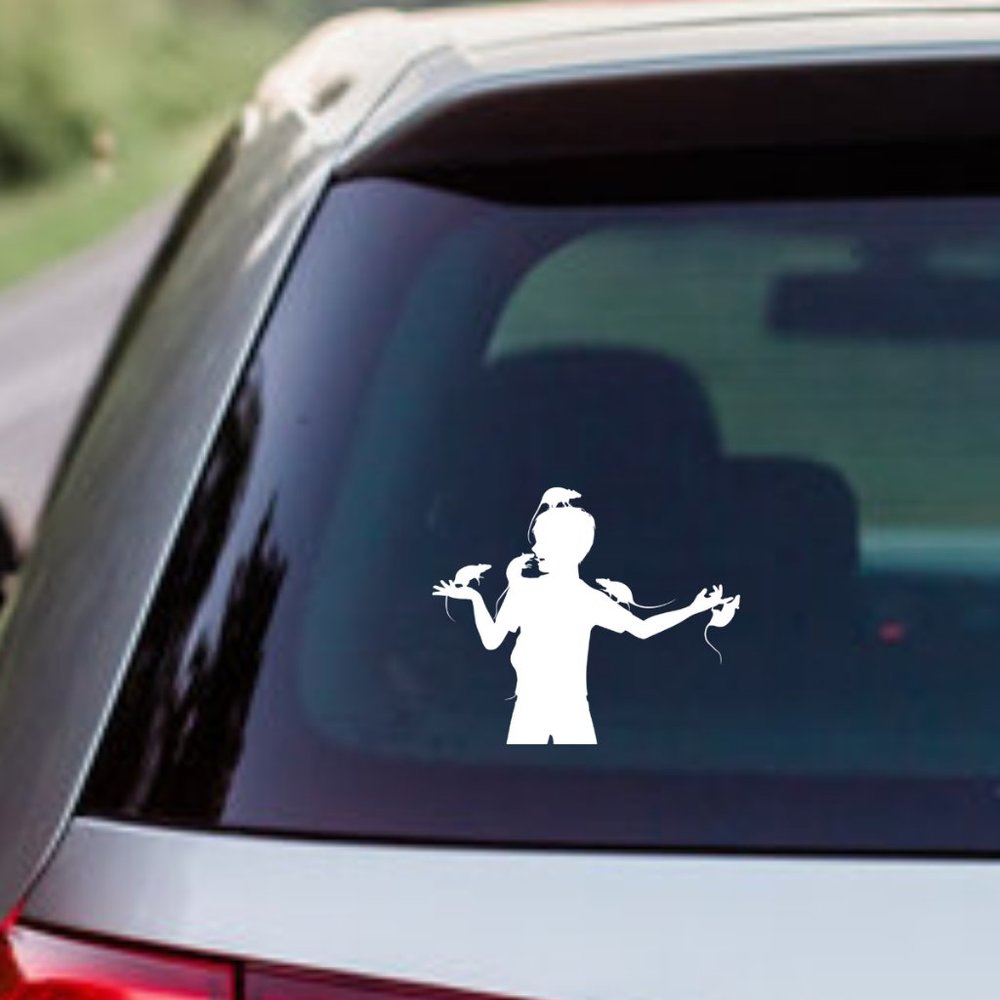 A Boy and his Rats- Car-Vinyl Decals-Cool-Funny -Laptop Sticker